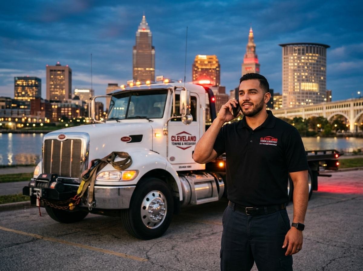 Professional roadside operator prepared for lockout service